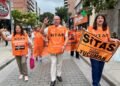 Movilización en rechazo al aumento salarial del 10% propuesto por el Gobierno